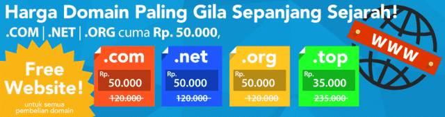 Promo Domain murah dalam rangka menyambut peluncuran merk gres dari RumahWeb Promo Domain Murah Rp. 35.000