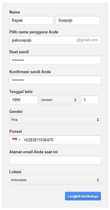 Cara bikin email gmail baru