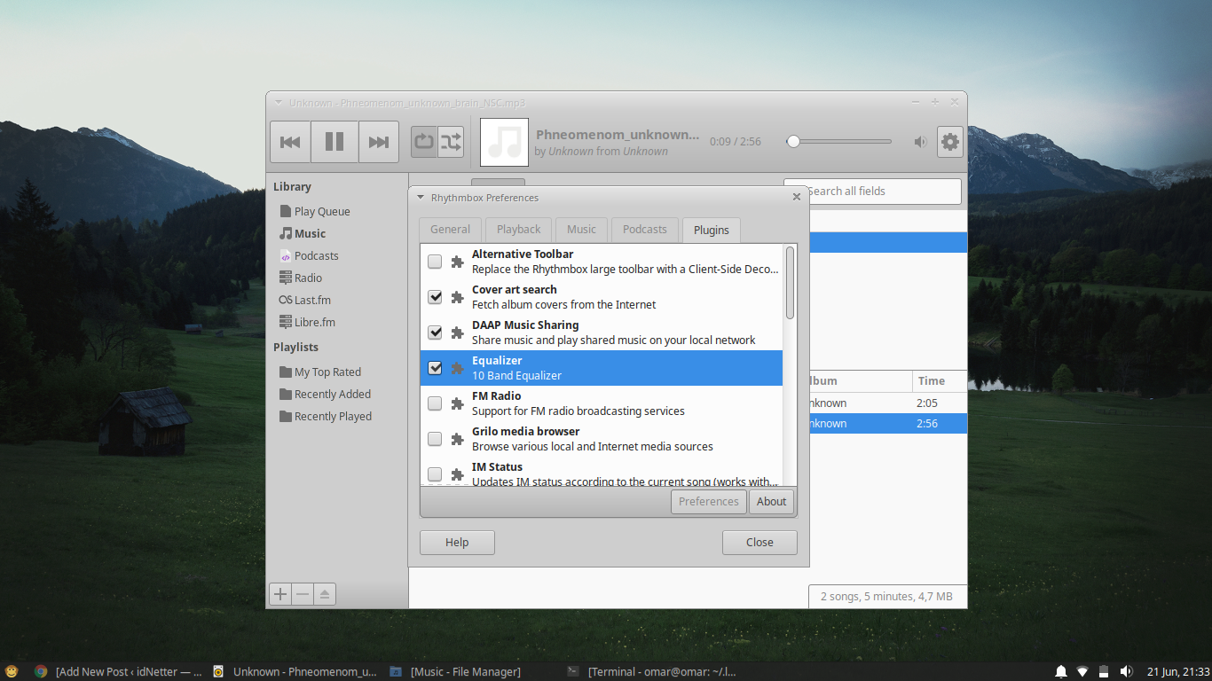 Cara install Rhythmbox dan plugin Equalizer di Ubuntu